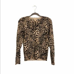 Rebecca Taylor Women Sweater Animal Print Crewneck Wool Size Small